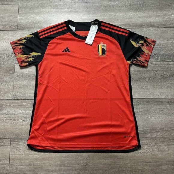 Adidas Belgium 22/23 Red & Black Authentic Home Jersey Woman's Size XL NWT - Picture 1 of 5